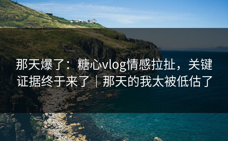 那天爆了：糖心vlog情感拉扯，关键证据终于来了｜那天的我太被低估了