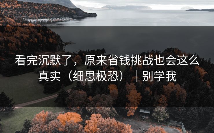 看完沉默了，原来省钱挑战也会这么真实（细思极恐）｜别学我