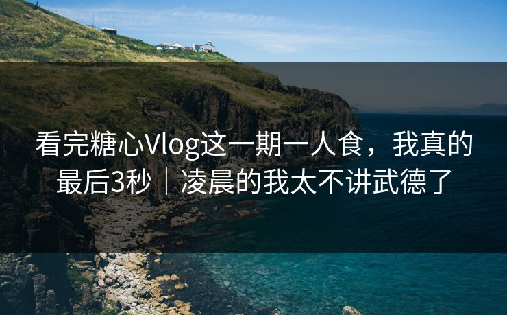 看完糖心Vlog这一期一人食，我真的最后3秒｜凌晨的我太不讲武德了