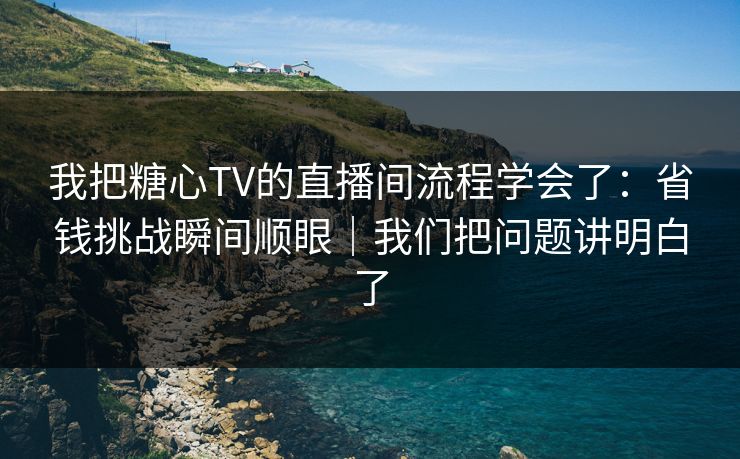 我把糖心TV的直播间流程学会了：省钱挑战瞬间顺眼｜我们把问题讲明白了