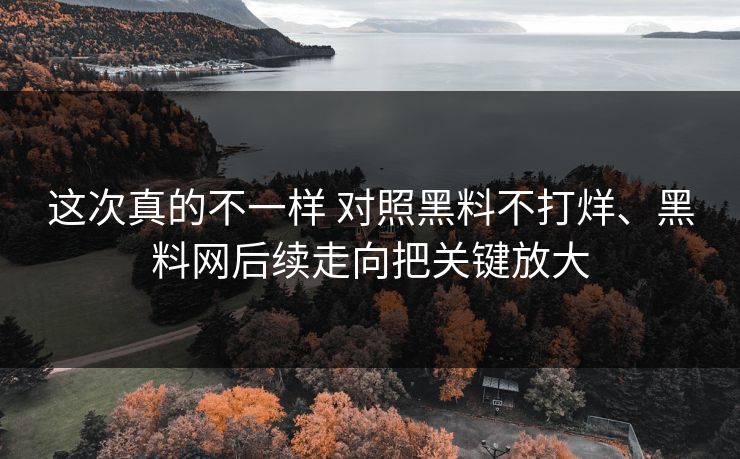 这次真的不一样 对照黑料不打烊、黑料网后续走向把关键放大