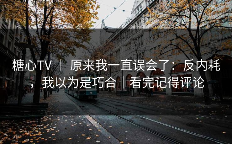 糖心TV ｜ 原来我一直误会了：反内耗，我以为是巧合｜看完记得评论