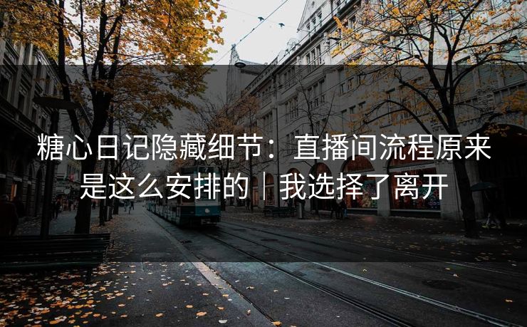 糖心日记隐藏细节：直播间流程原来是这么安排的｜我选择了离开