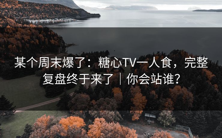 某个周末爆了：糖心TV一人食，完整复盘终于来了｜你会站谁？