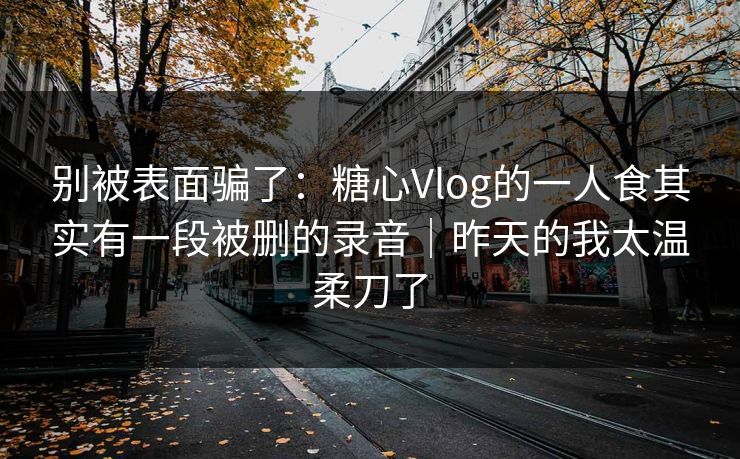 别被表面骗了：糖心Vlog的一人食其实有一段被删的录音｜昨天的我太温柔刀了