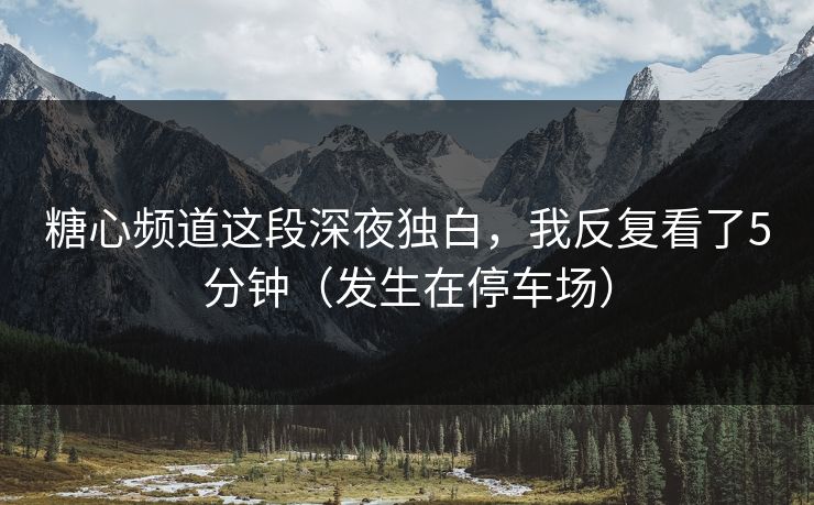 糖心频道这段深夜独白，我反复看了5分钟（发生在停车场）